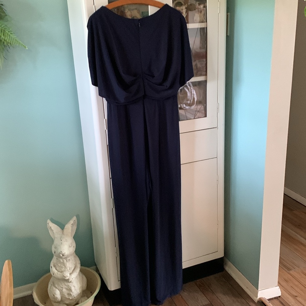 R & M Richards sz 12 formal jumpsuit wedding evening wear euc navy - Picture 4 of 8